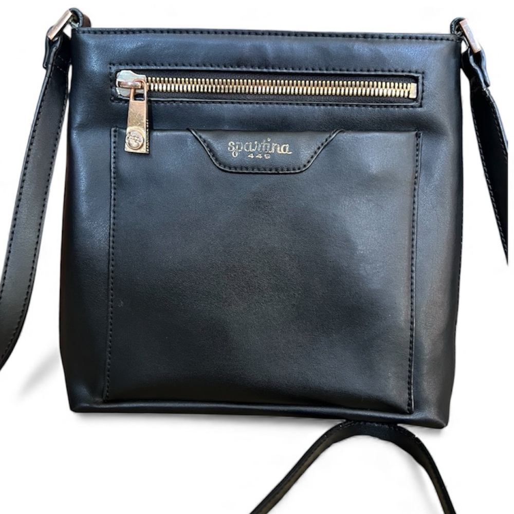Spartina 449 Black Middleton Slim Leather with Gold Hardware Crossbody
